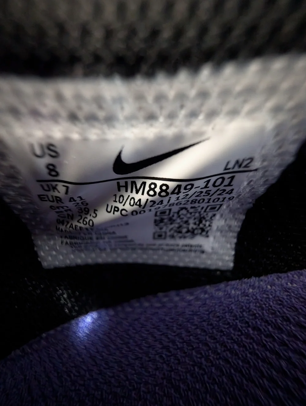 Nike Vapor Speed 3 TB White Court Purple Football Cleats Mens Size 8 HM8849-101